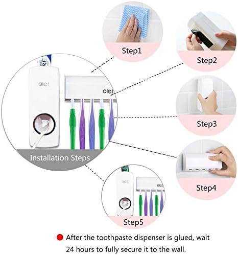 Toothpaste Dispenser and Toothbrush Holder Set