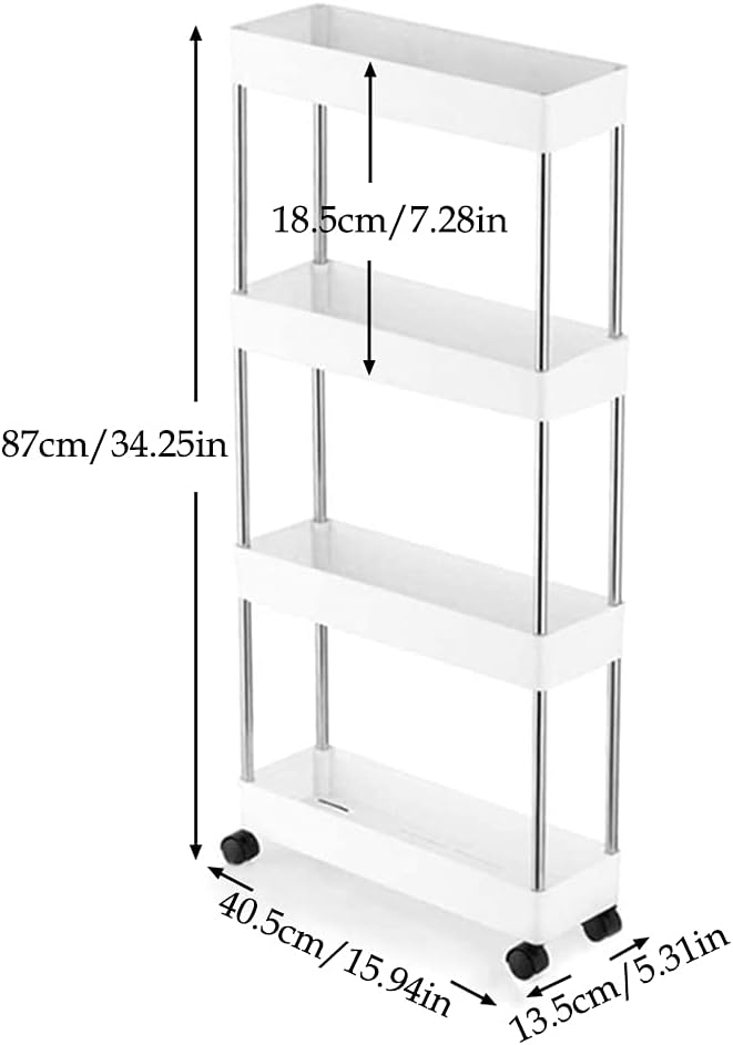 4-Tier Slim Rolling Storage Cart