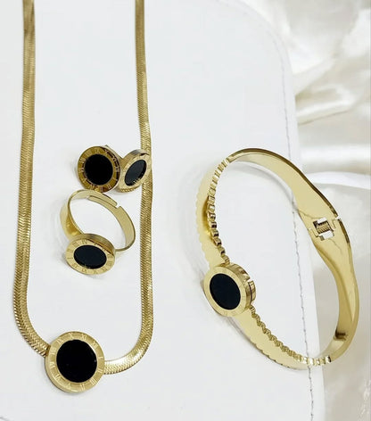 Stainless Black Romania, 4 -Piece Jewellery Set