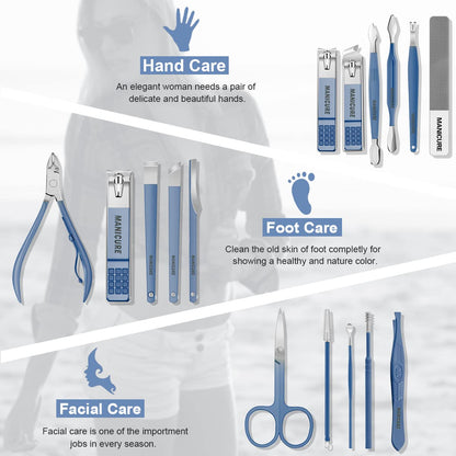 16 in 1 Nail Clippers Manicure & Pedicure Kit