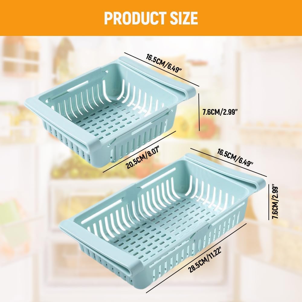 Adjustable Under Shelf Fridge Drawer - 4 Pieces