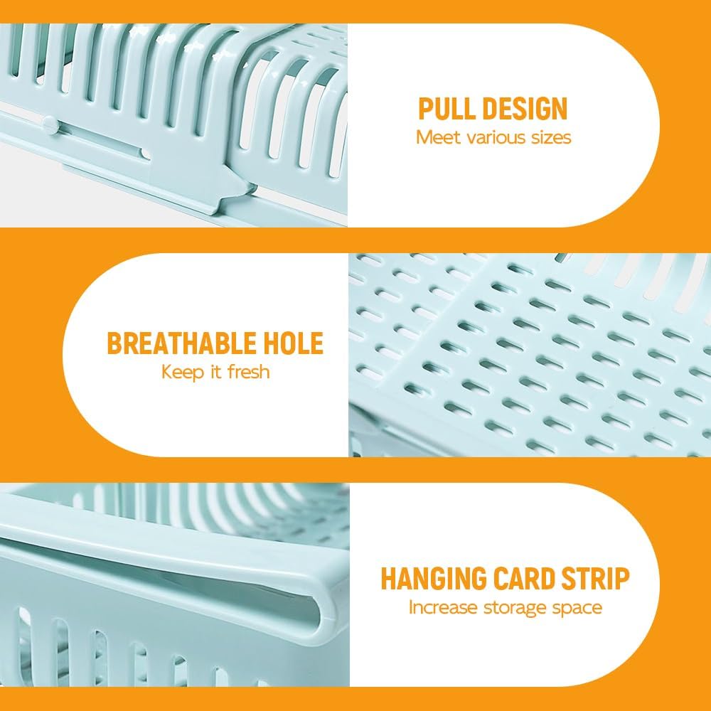 Adjustable Under Shelf Fridge Drawer - 4 Pieces