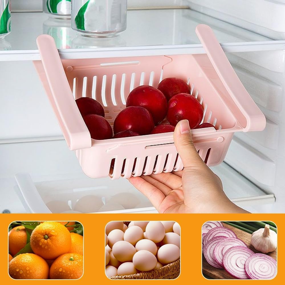 Adjustable Under Shelf Fridge Drawer - 4 Pieces
