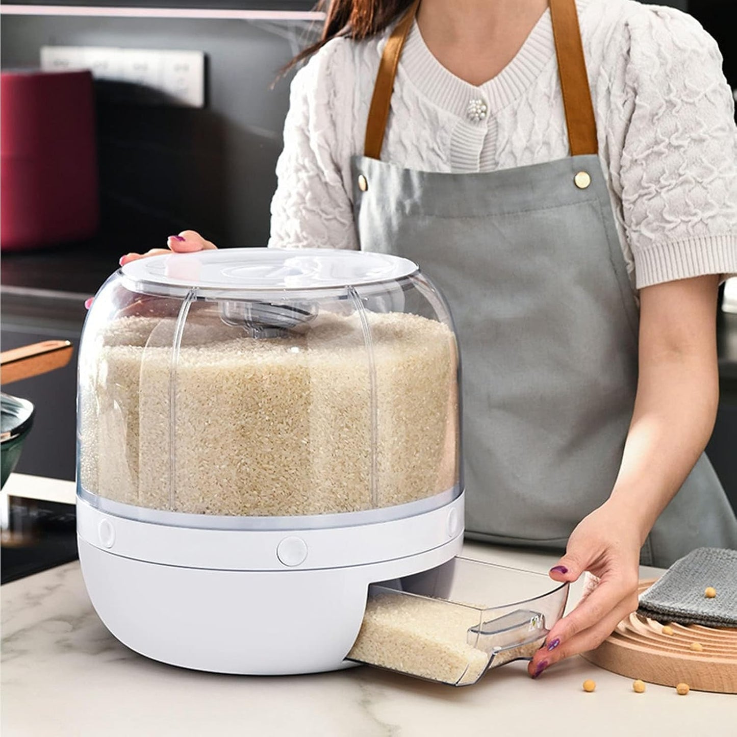 360° Rice and Grain Storage Container Dispenser Set