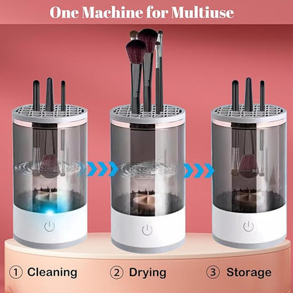 3-in-1 Electric Makeup Brush Cleaner & Dryer Stand