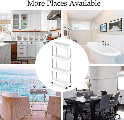 4-Tier Slim Rolling Storage Cart