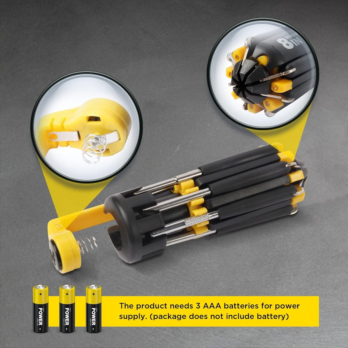 8 in 1 Screw driver with Flashlight