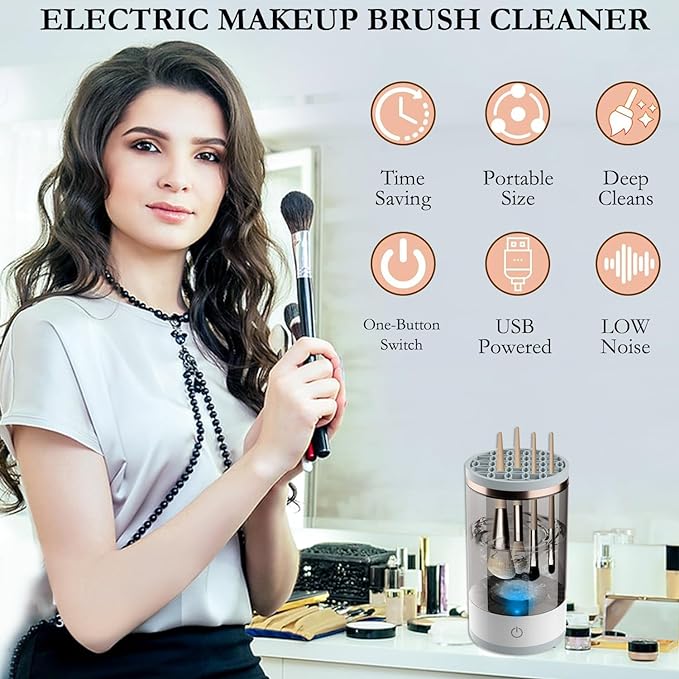 3-in-1 Electric Makeup Brush Cleaner & Dryer Stand