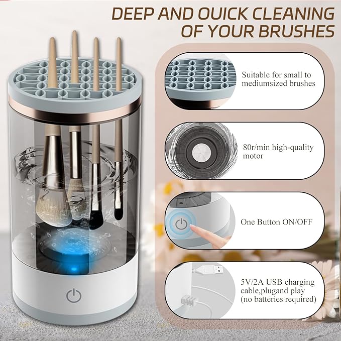 3-in-1 Electric Makeup Brush Cleaner & Dryer Stand