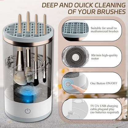 3-in-1 Electric Makeup Brush Cleaner & Dryer Stand