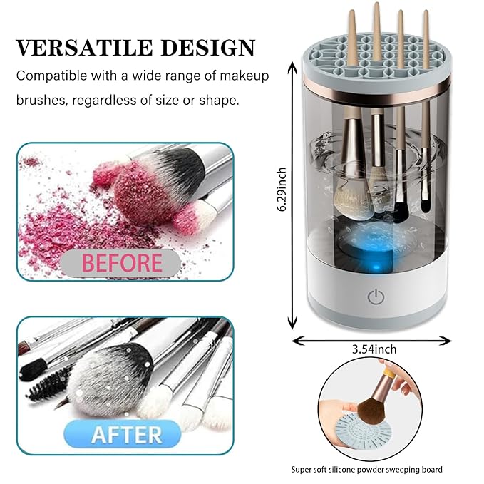 3-in-1 Electric Makeup Brush Cleaner & Dryer Stand