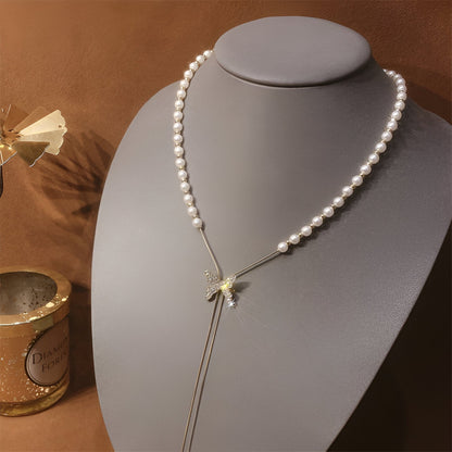 Butterfly Pearl Chain Necklace